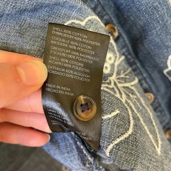 Anthropologie Maeve Oversized Embroidered Shirt size XS/S - Picture 8 of 8